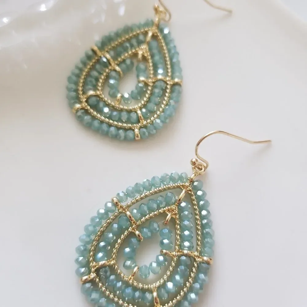 New! FP Glass Stones Dangle Earrings - Picture 6 of 12